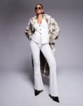 [ASOS DESIGN] ASOS DESIGN ponte flare pants in white (part of a set) 16 White