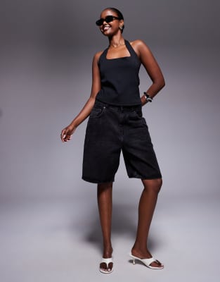 Asos Design Ponte Halterneck Corset Top