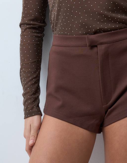 ASOS DESIGN Ponte-Hotpants in Schokobraun, 2 von 5