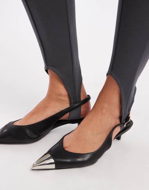 ASOS DESIGN - Ponte legging met bandje onder de voet in antracietgrijs, 4 van 5