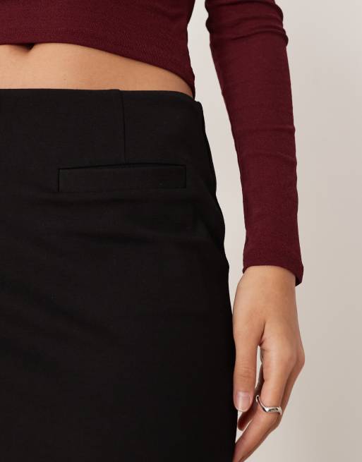 ASOS DESIGN ponte micro mini skirt with pocket detailing in black