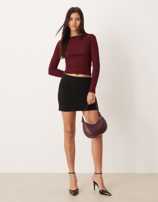 Asos Design Ponte Micro Mini Skirt With Pocket Detailing In Black