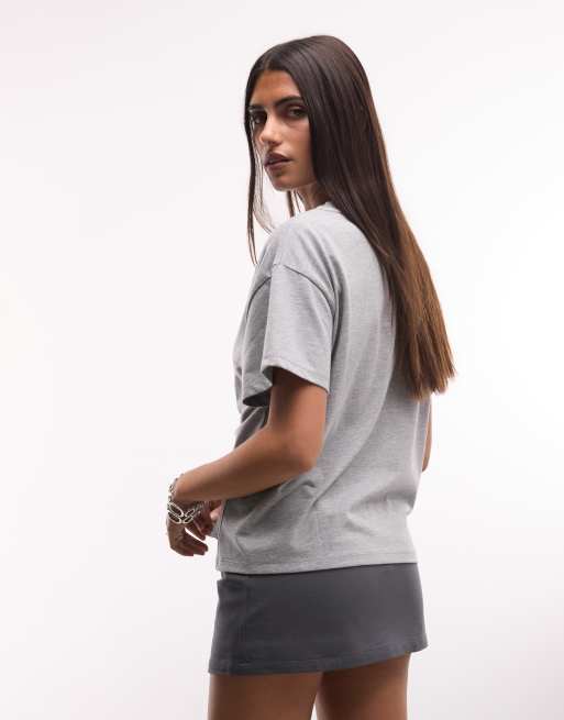 ASOS DESIGN ponte micro miniskort i grå, 5 af 5