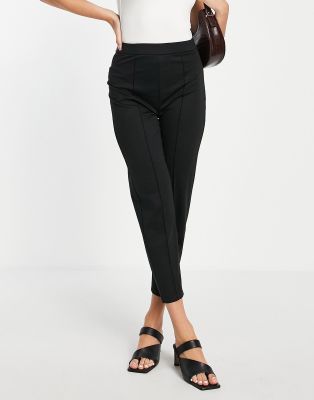 Pintuck detail long ponte pants