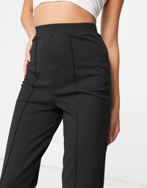 Pintuck detail long ponte pants