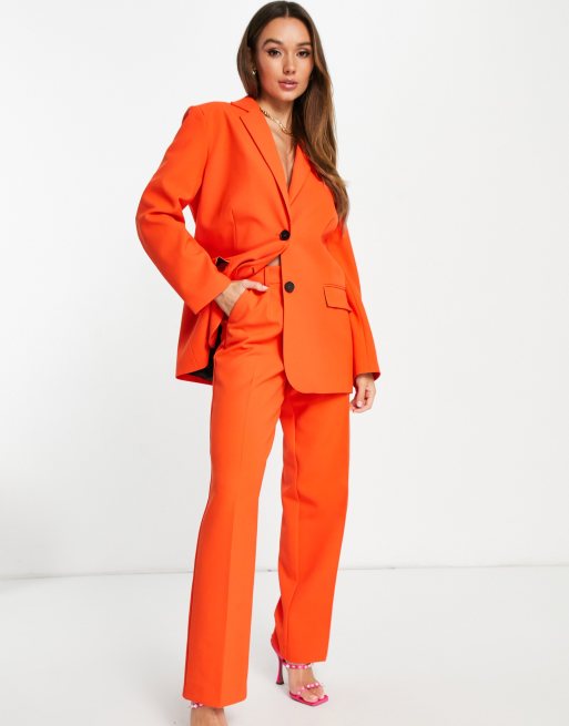 Tailleur orange femme new arrivals