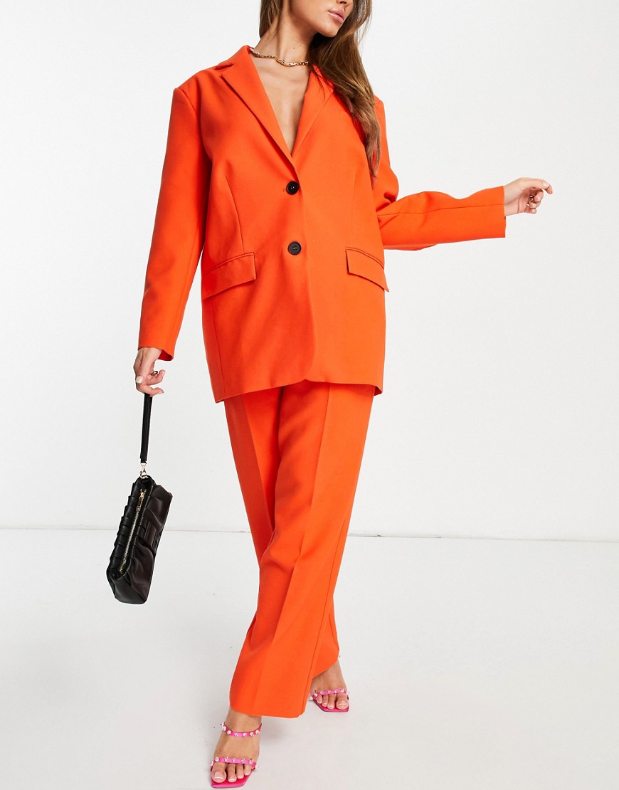 Asos Design Pop Boy Suit Trouser In Bright Orange