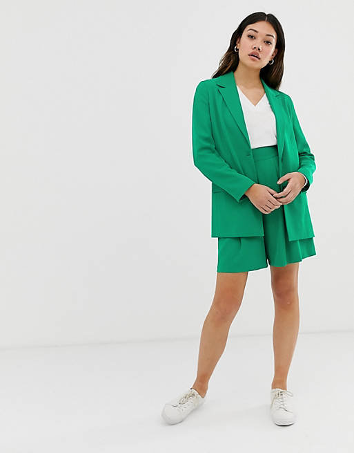 ASOS DESIGN pop green soft suit shorts