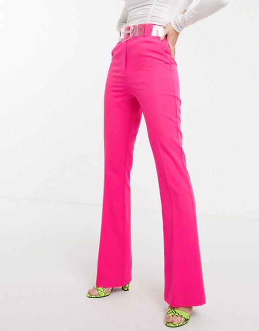 ASOS DESIGN kick flare pants in pink