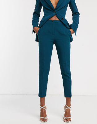 ASOS DESIGN pop slim suit trousers in teal-Green