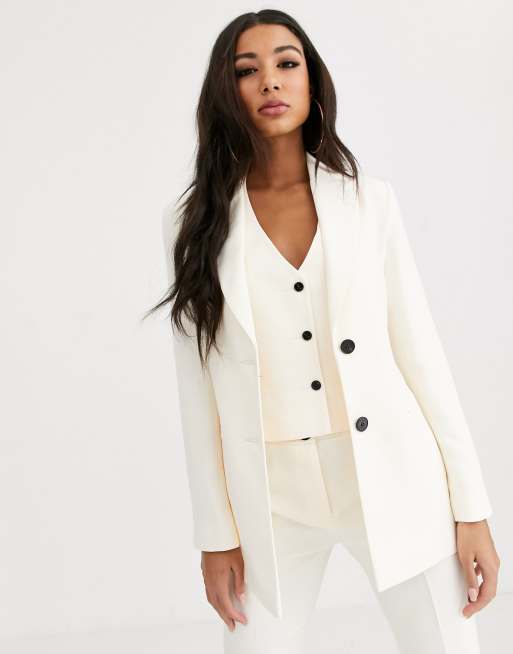 ASOS DESIGN pop suit blazer in ivory | ASOS