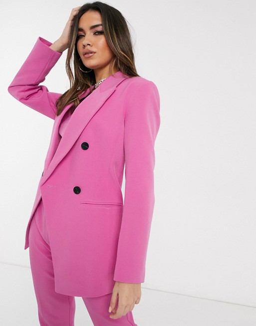 ASOS DESIGN pop waisted suit blazer in pink