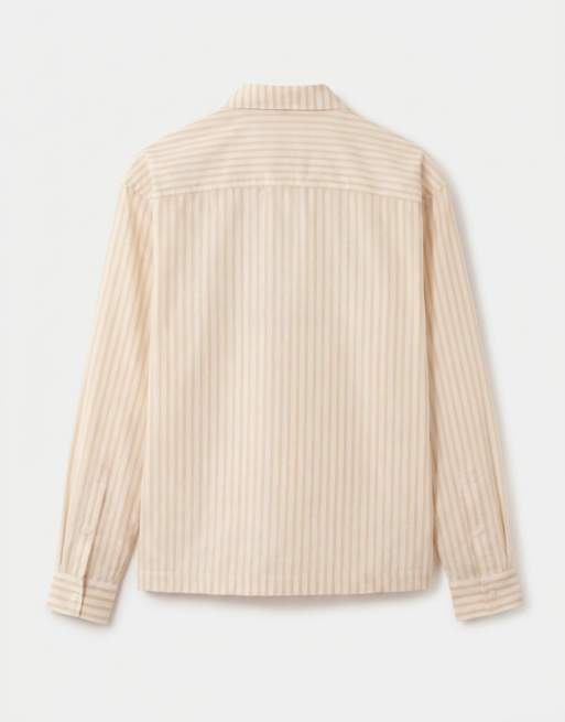 ASOS DESIGN – Popelinowa koszula oversize w żółto-białe paski, 7 z 9