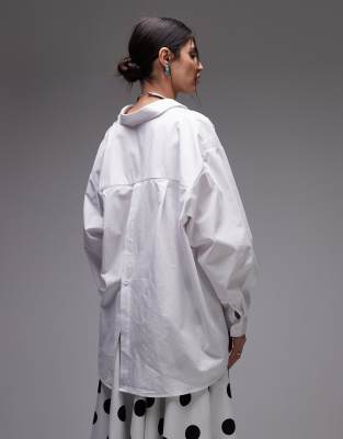 ASOS DESIGN POPLIN CINCH DETAIL WRAP SHIRT