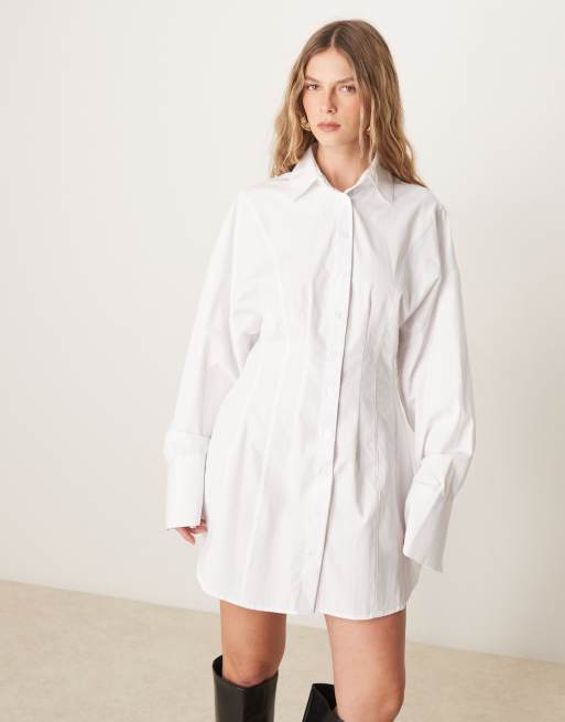 ASOS DESIGN poplin cinch waist mini shirt dress, 2 of 4