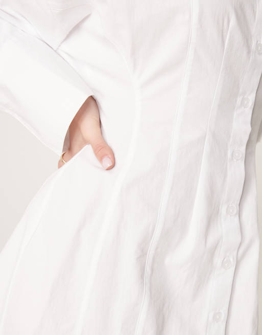 ASOS DESIGN poplin cinch waist mini shirt dress, 3 of 4