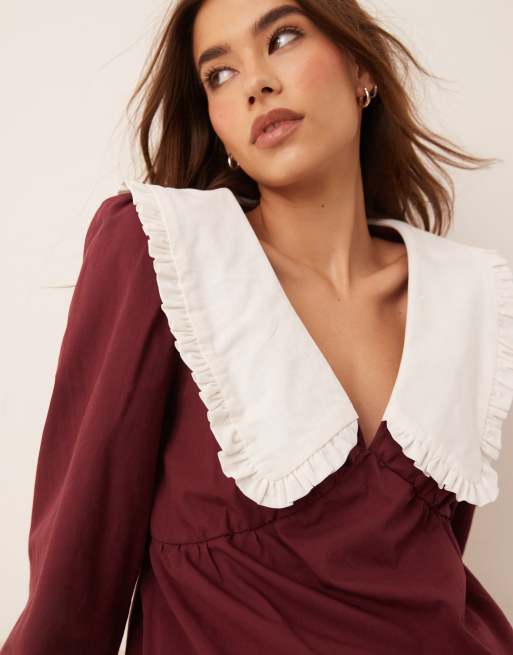 modest dresses for women casual Women's Dress 24539 Semi sheer long sleeves abito da cocktail halter boohoo NIGHT Red One-Shoulder Size:Medium-44-