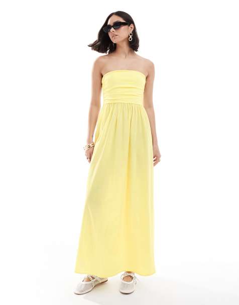 ASOS DESIGN poplin jersey maxi dress in buttermilk - view 1