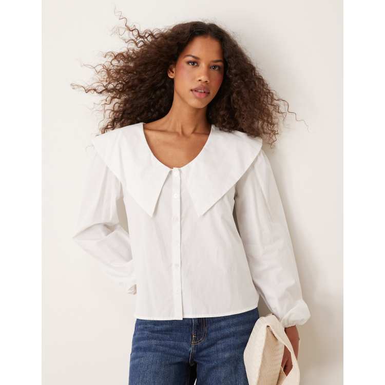 トップス BIG COLLAR DRAWSTRING BLOUSE YYDGH Women's V Neck Drawstring Tie Tops Casual Puff Short