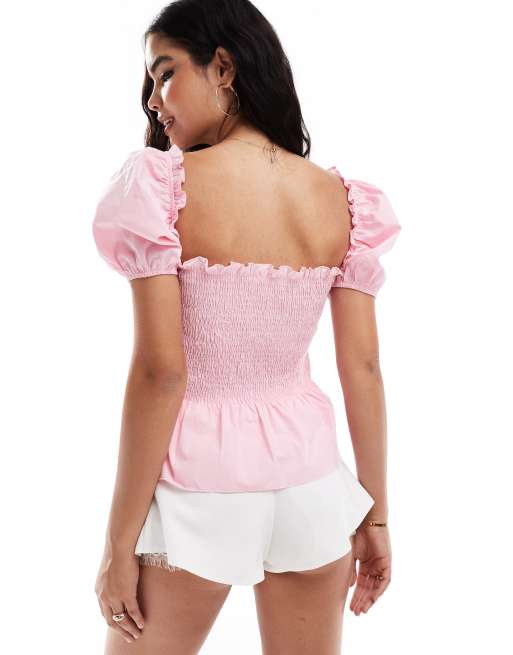 Asos pink blouse online