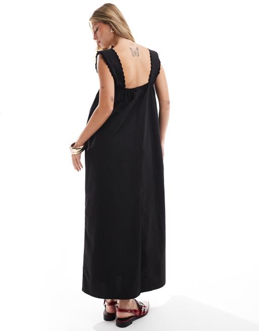 Asos black smock dress online