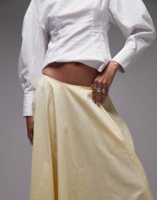ASOS DESIGN poplin volume circle maxi skirt in buttermilk