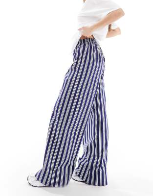 ASOS DESIGN POPLIN WIDE LEG BOXER PANTS 