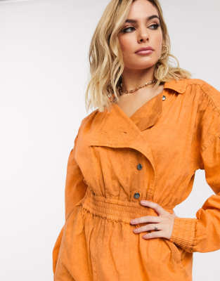 asos orange playsuit