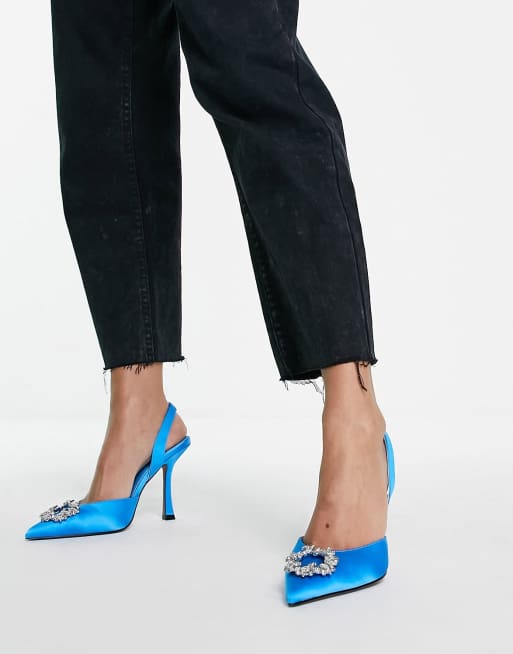 ASOS DESIGN - Poppy - Chaussures pointure large à talons hauts et bride arrière - Bleu, 4 de 4
