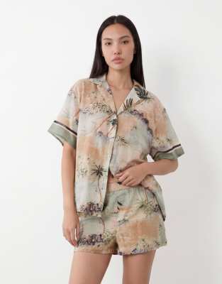ASOS DESIGN Poppy postcard short co ord