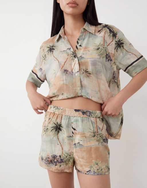ASOS DESIGN - Poppy - Strand-short met ansichtkaartprint, deel van co-ord set, 4 van 5