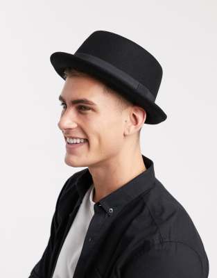 ASOS DESIGN pork pie hat in black | ASOS