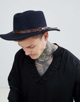 navy pork pie hat