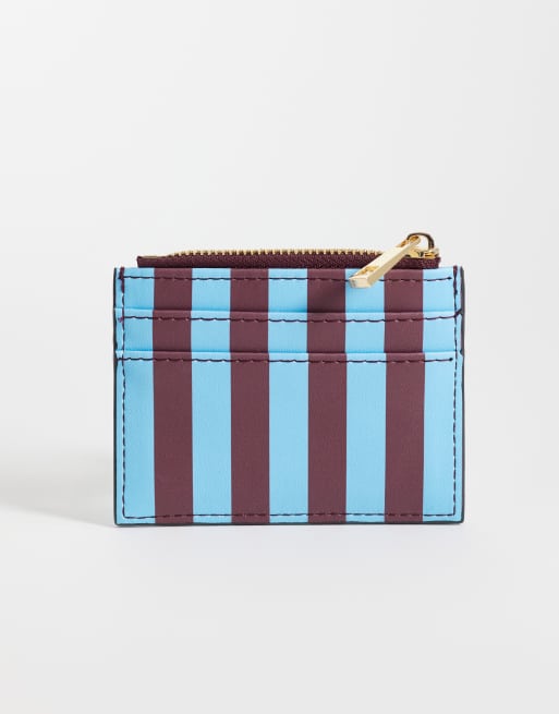 ASOS DESIGN - Portacarte a righe blu e cioccolato, 3 di 3