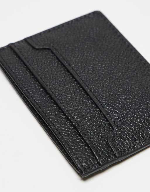 ASOS DESIGN - Portacarte in pelle zigrinata nero, 2 di 3
