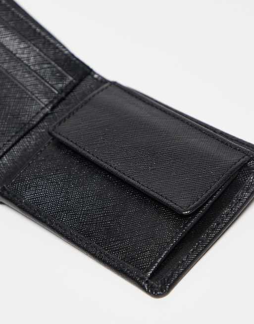 ASOS DESIGN Portafoglio nero in pelle saffiano ASOS