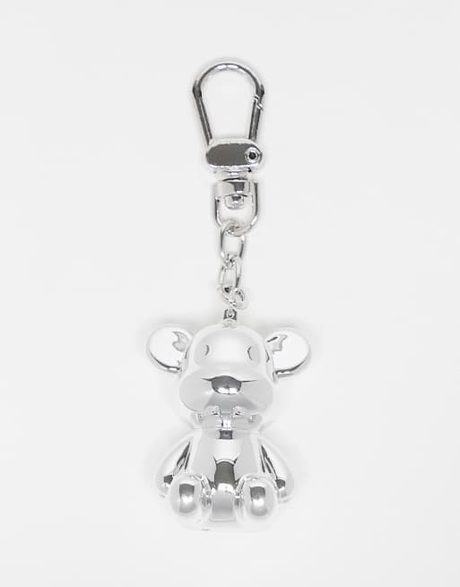 ASOS DESIGN - Porte-clés ours - Argenté