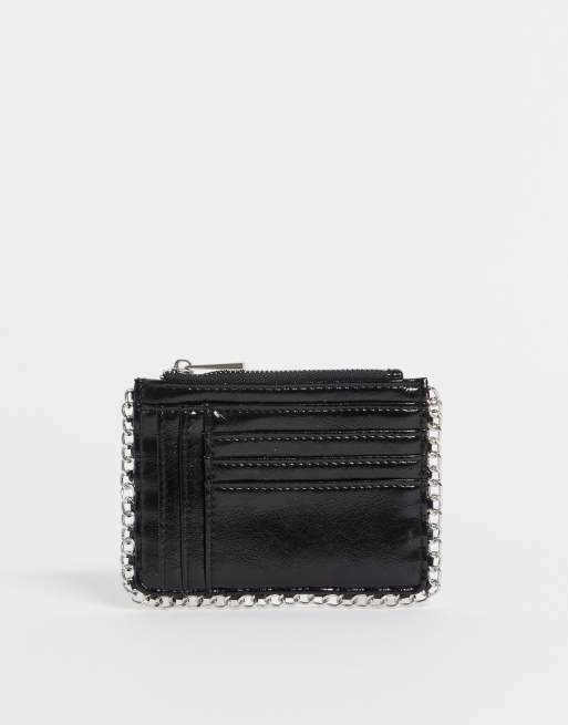 ASOS DESIGN - Porte-monnaie à détail chaîne sur la bordure avec fentes pour cartes