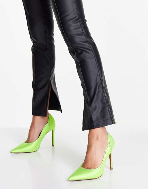 ASOS DESIGN - Porter - Limegrønne pyntede pumps