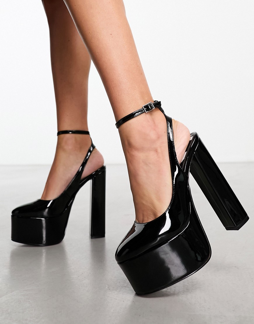 ASOS DESIGN Porter platform high shoes in black