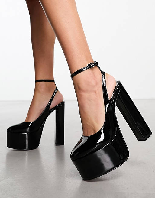 ASOS DESIGN Porter platform high shoes in black | ASOS