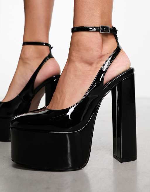 Asos black platform store heels