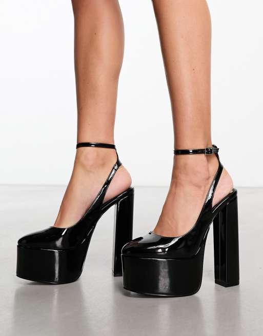 ASOS DESIGN Porter platform high shoes in black