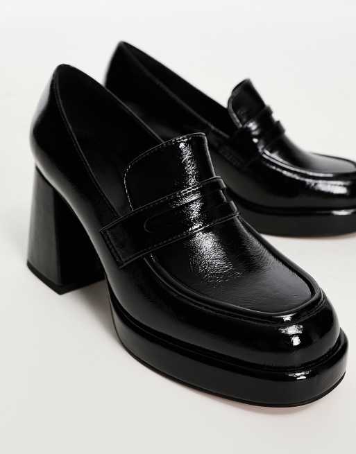 Platform patent hot sale loafers