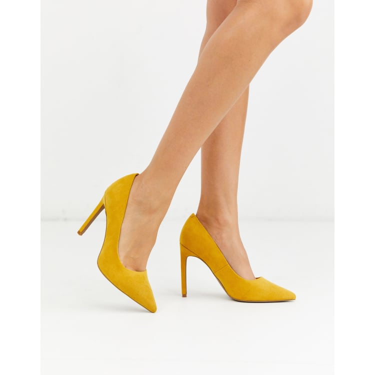 Chaussure a 2025 talon jaune moutarde