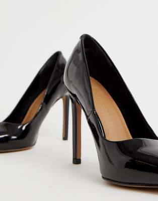 black patent court heels