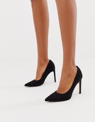 asos black court shoes