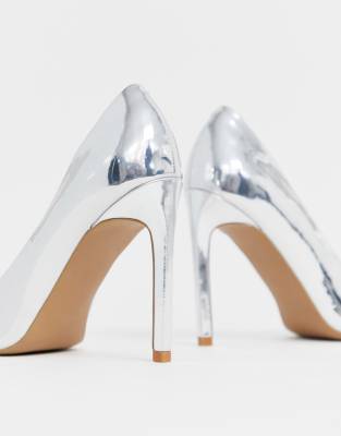silver court shoes asos