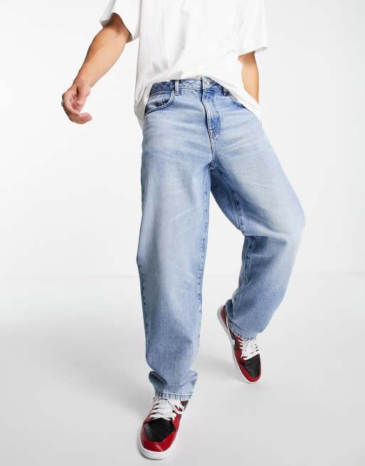 ASOS DESIGN - Posede jeans i lyseblå 90'er-vask 