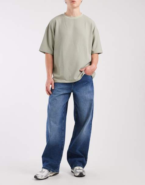 ASOS DESIGN - Posede jeans i mørkeblå vask med farveskær - view 1